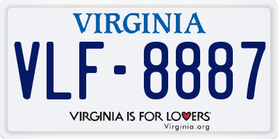 VA license plate VLF8887
