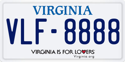VA license plate VLF8888