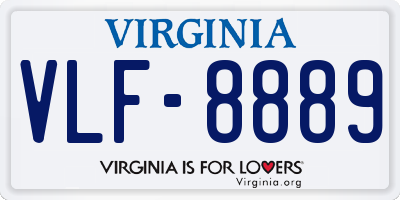 VA license plate VLF8889