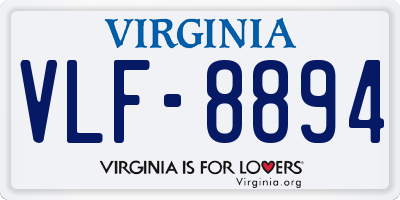 VA license plate VLF8894