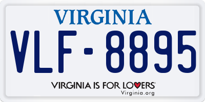 VA license plate VLF8895