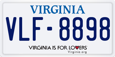 VA license plate VLF8898