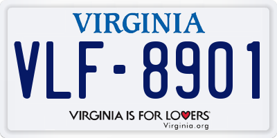 VA license plate VLF8901