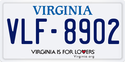 VA license plate VLF8902