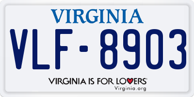 VA license plate VLF8903