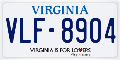 VA license plate VLF8904