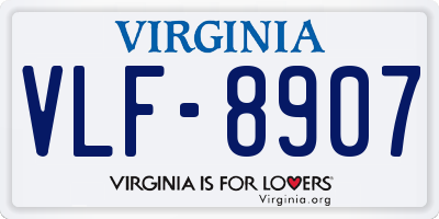 VA license plate VLF8907
