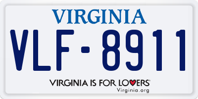VA license plate VLF8911
