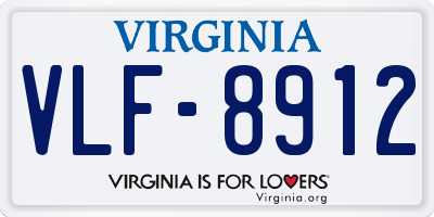 VA license plate VLF8912