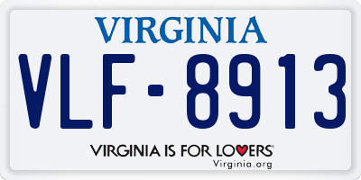 VA license plate VLF8913