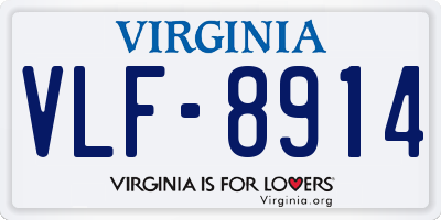 VA license plate VLF8914