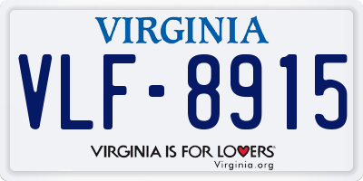 VA license plate VLF8915