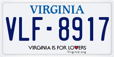 VA license plate VLF8917