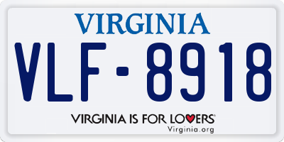 VA license plate VLF8918
