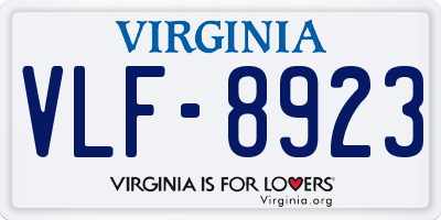 VA license plate VLF8923