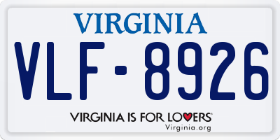 VA license plate VLF8926