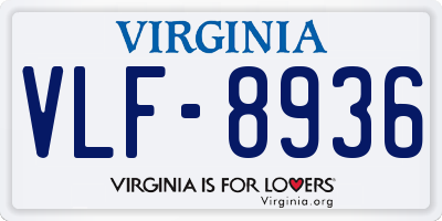 VA license plate VLF8936