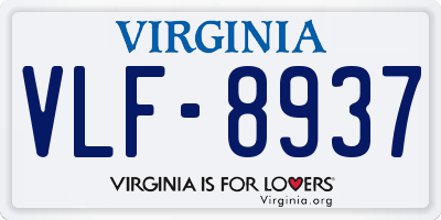VA license plate VLF8937