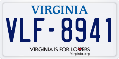 VA license plate VLF8941