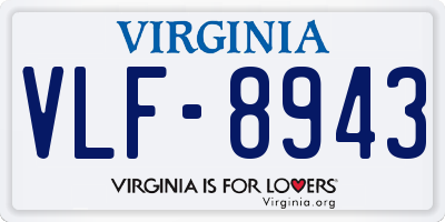 VA license plate VLF8943
