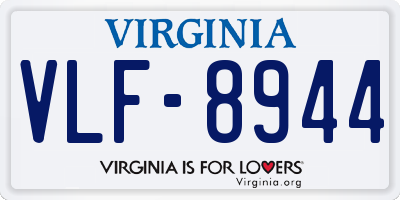 VA license plate VLF8944