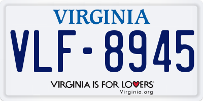 VA license plate VLF8945