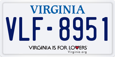 VA license plate VLF8951