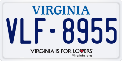 VA license plate VLF8955