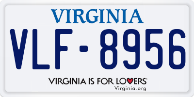 VA license plate VLF8956