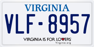 VA license plate VLF8957