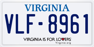 VA license plate VLF8961