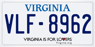 VA license plate VLF8962