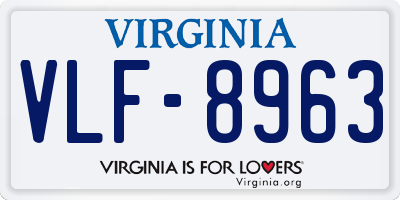 VA license plate VLF8963