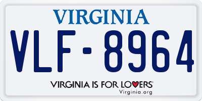 VA license plate VLF8964