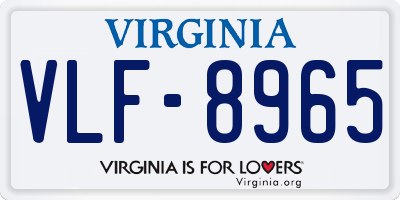VA license plate VLF8965