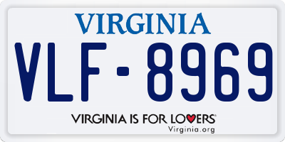 VA license plate VLF8969