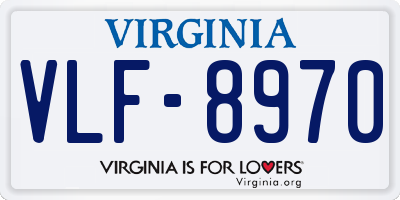 VA license plate VLF8970