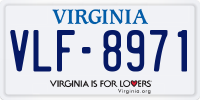 VA license plate VLF8971