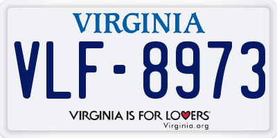 VA license plate VLF8973