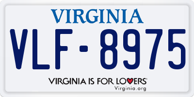 VA license plate VLF8975