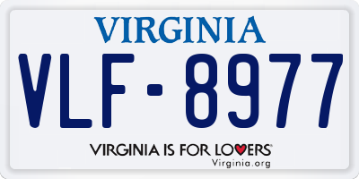 VA license plate VLF8977