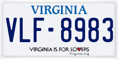 VA license plate VLF8983