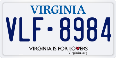 VA license plate VLF8984