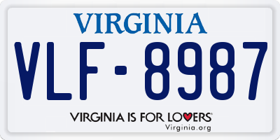 VA license plate VLF8987