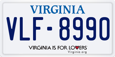 VA license plate VLF8990