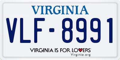 VA license plate VLF8991