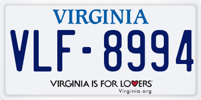 VA license plate VLF8994