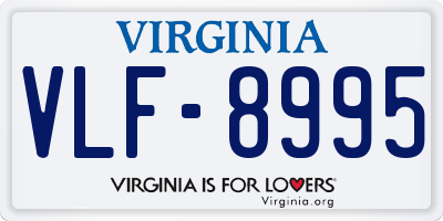 VA license plate VLF8995