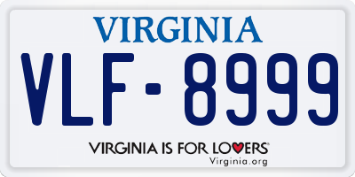 VA license plate VLF8999