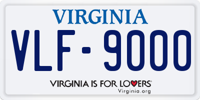 VA license plate VLF9000